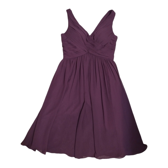 Bill Levkoff Knee Length Pleated Bridesmaid Dress - Picture 5 of 8